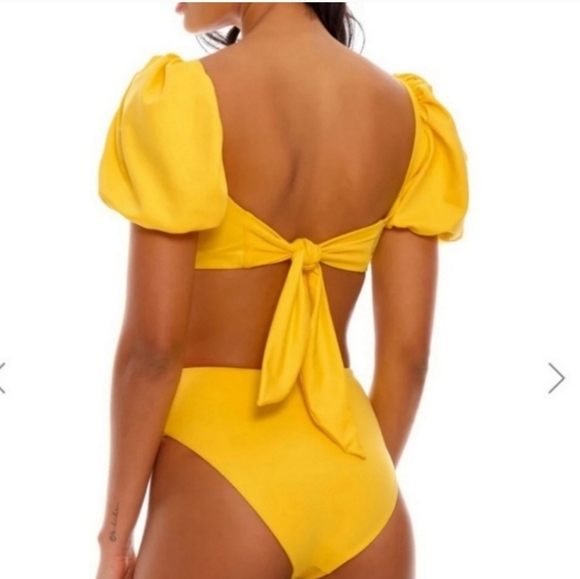 New!Agua Bendita Isabella Bikini Bottom Yellow - Picture 3 of 14